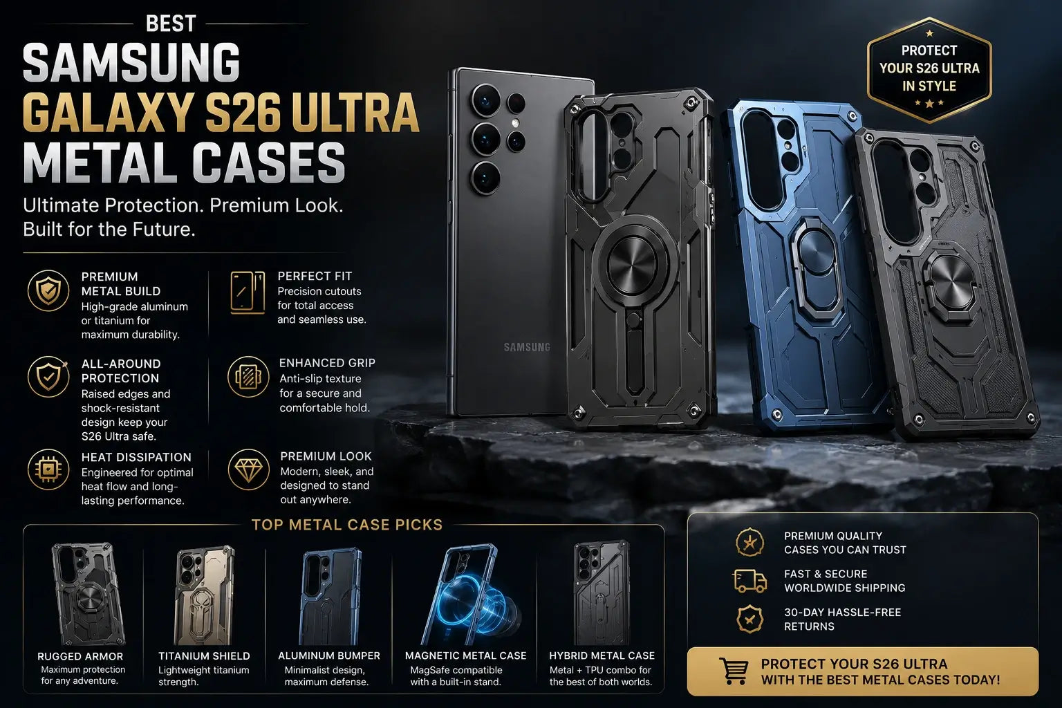 Best Samsung Galaxy S26 Ultra Metal Cases — 7 Metal Picks