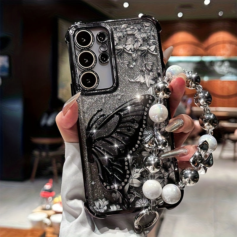 LuxeFloat – Quicksand Glitter Butterfly Case with Bracelet for Galaxy S Series