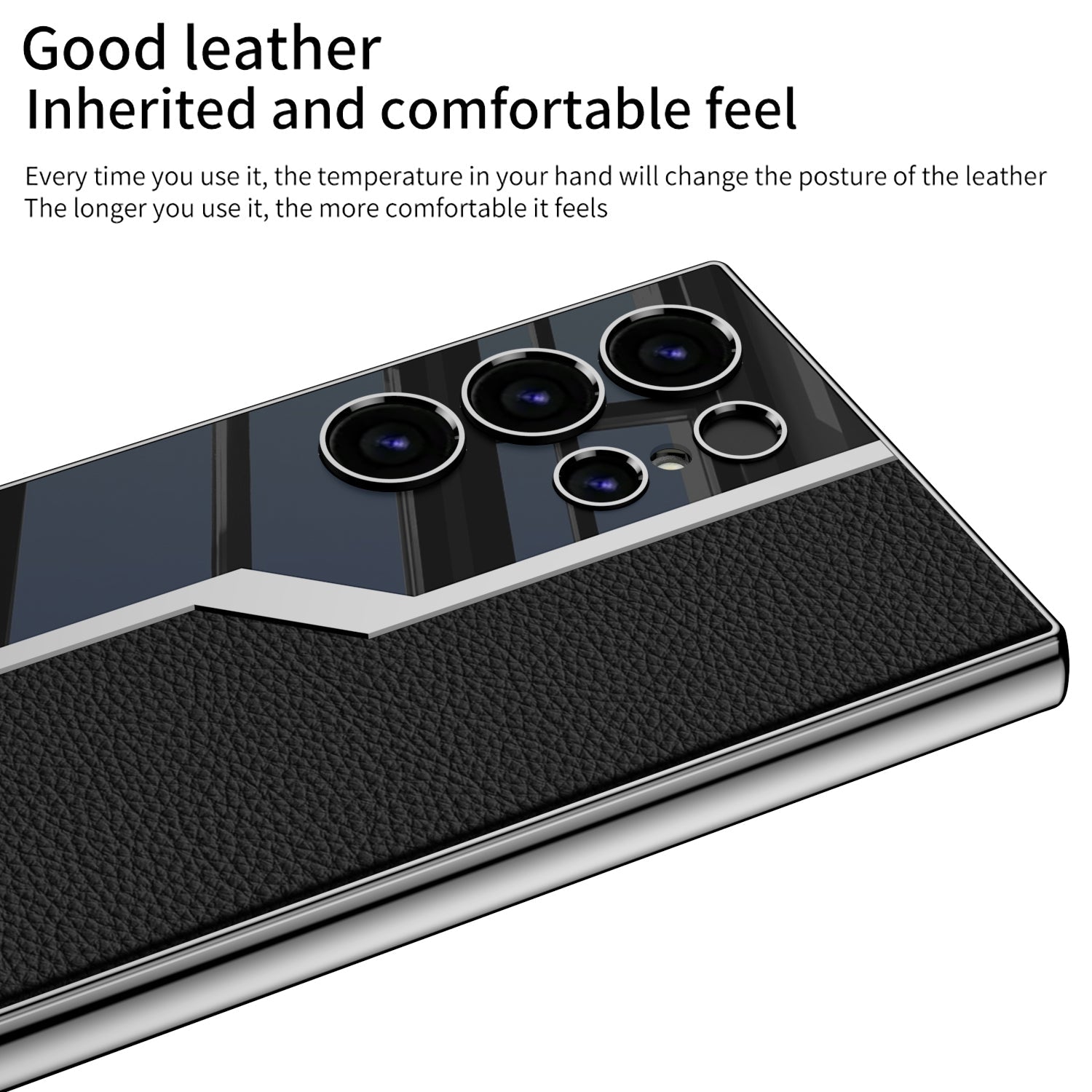 Samsung Galaxy S Ultra Leather Case – Electroplated Matte Back Cover