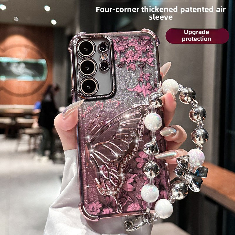 LuxeFloat – Quicksand Glitter Butterfly Case with Bracelet for Galaxy S Series