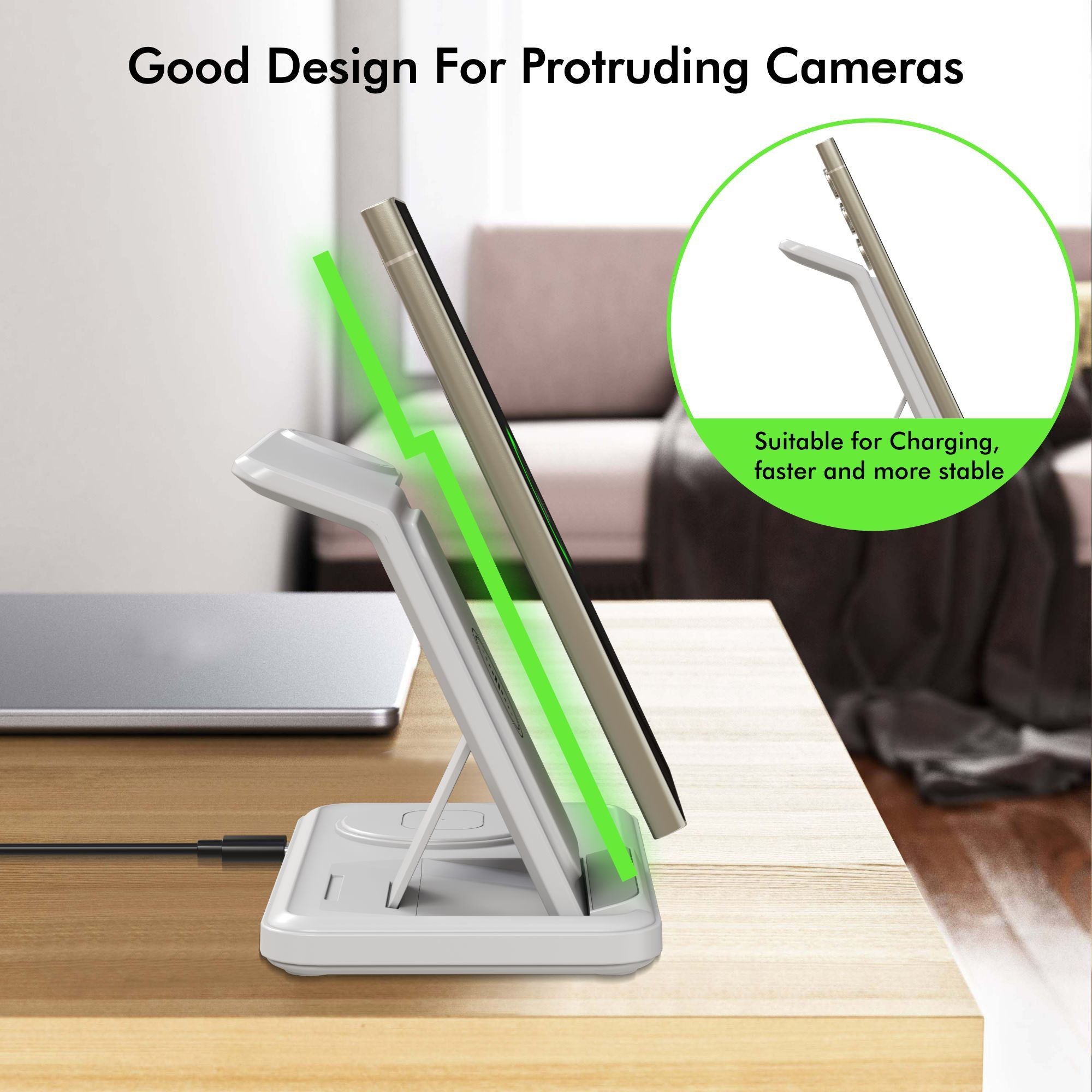 FlexCharge Station – 3-in-1 Foldable Wireless Charging Dock for Samsung Devices