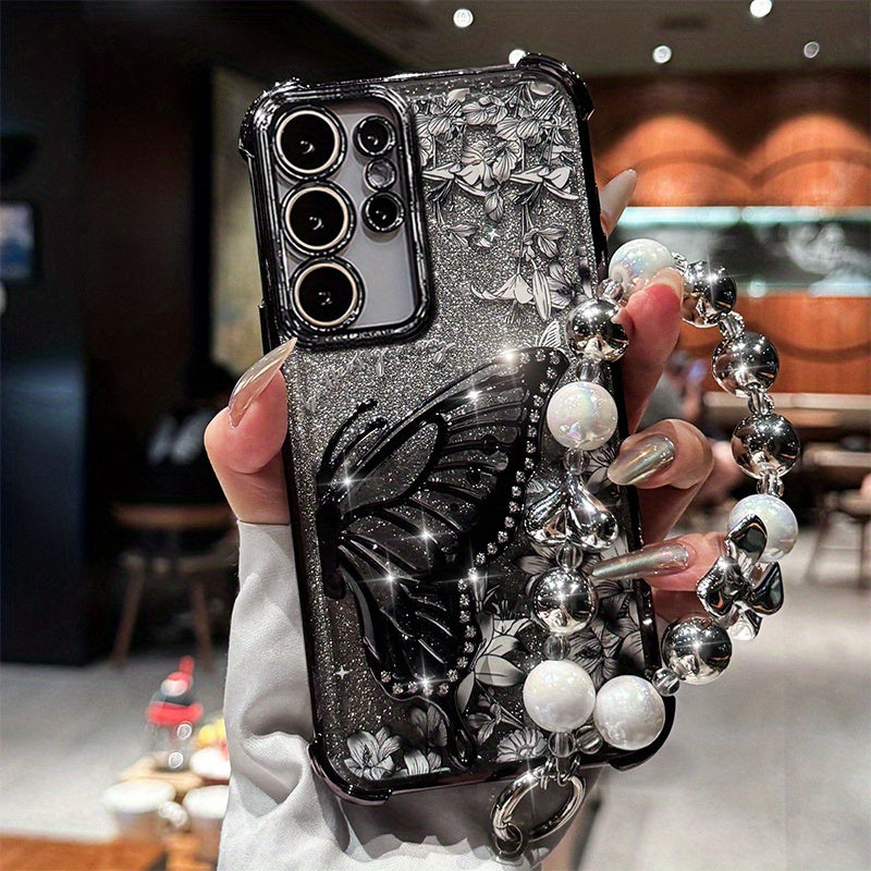 LuxeFloat – Quicksand Glitter Butterfly Case with Bracelet for Galaxy S Series