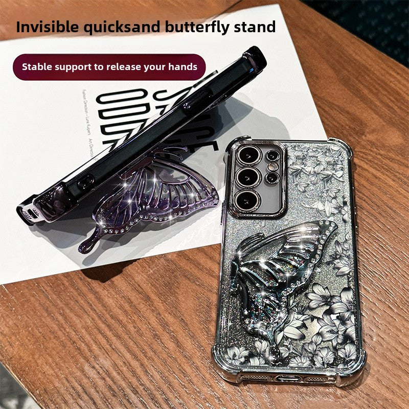 LuxeFloat – Quicksand Glitter Butterfly Case with Bracelet for Galaxy S Series