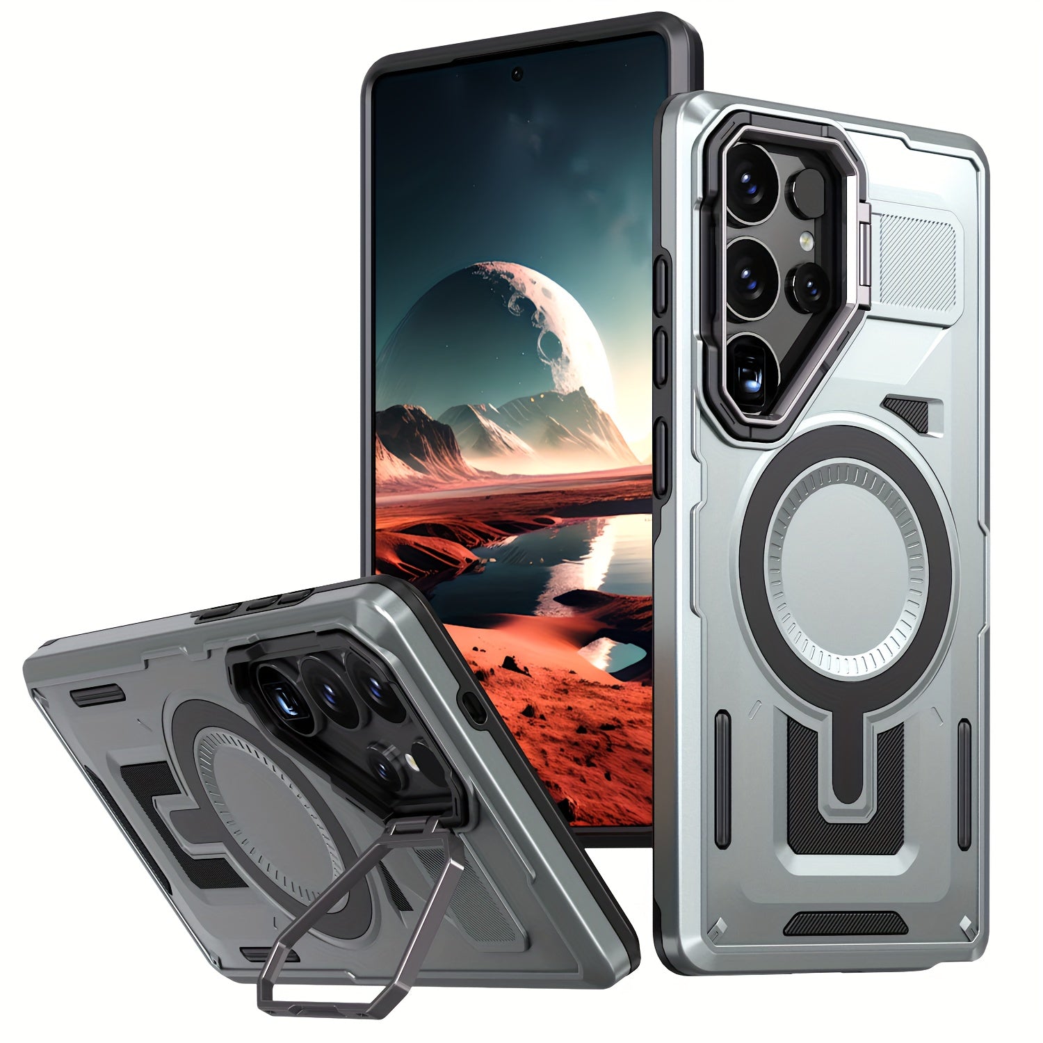 Magnetic Metal Lens Holder with 2-in-1 Shockproof Protection