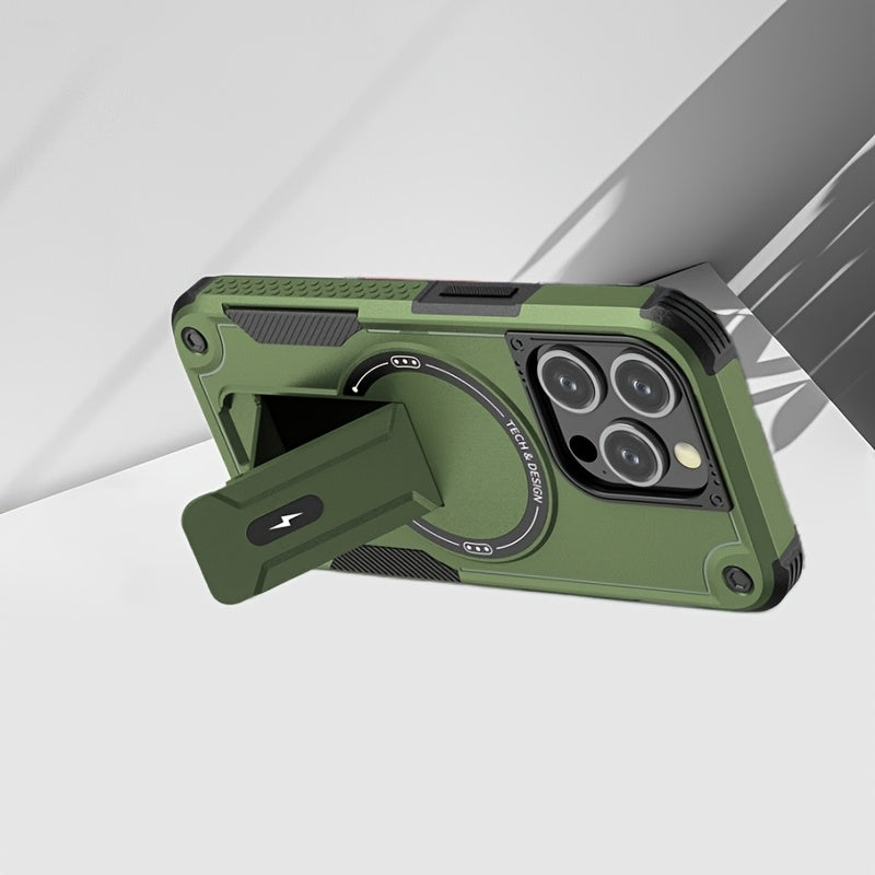 Samsung Galaxy S25 Magsafe Carbon Fiber Case with Built-In Stand