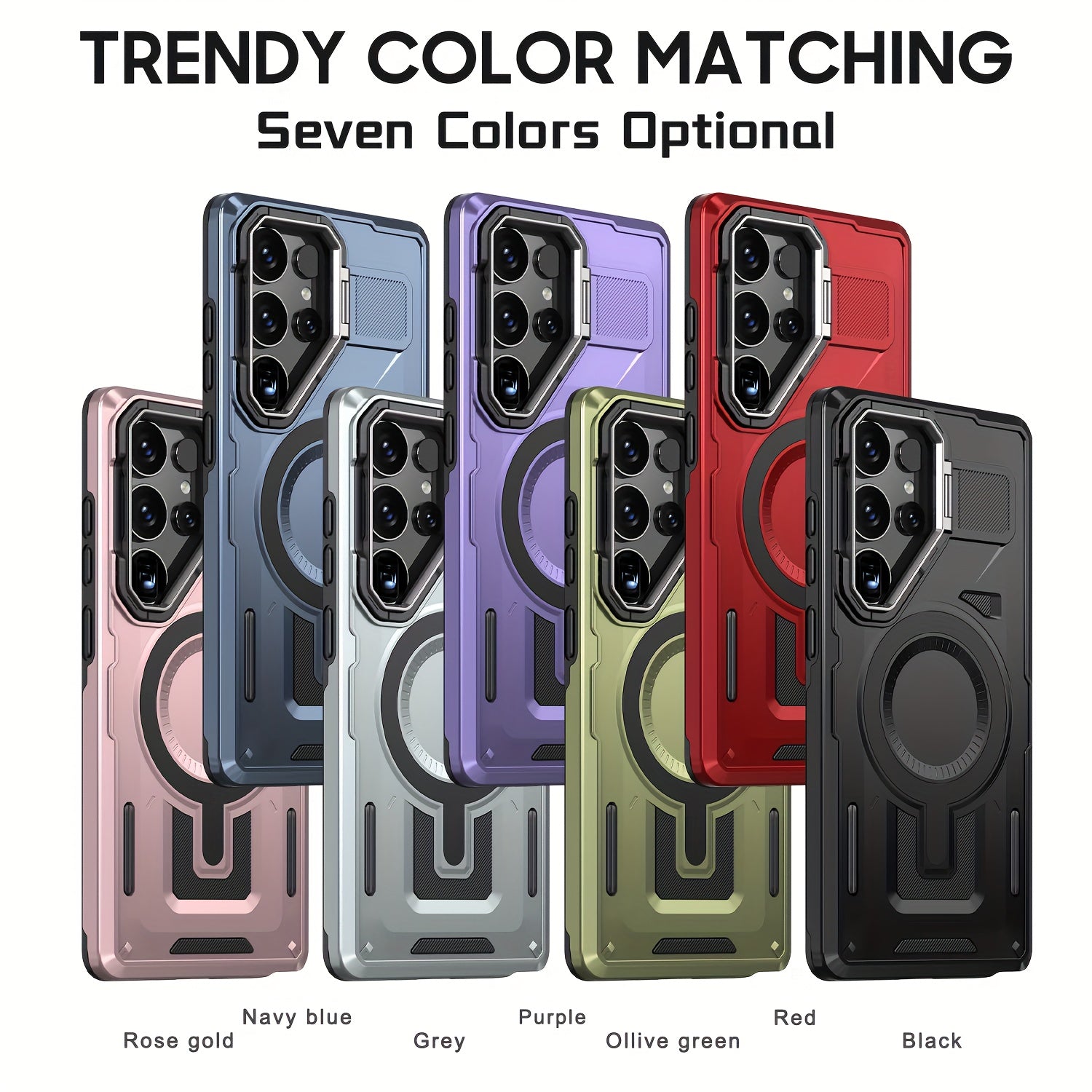 Magnetic Metal Lens Holder with 2-in-1 Shockproof Protection