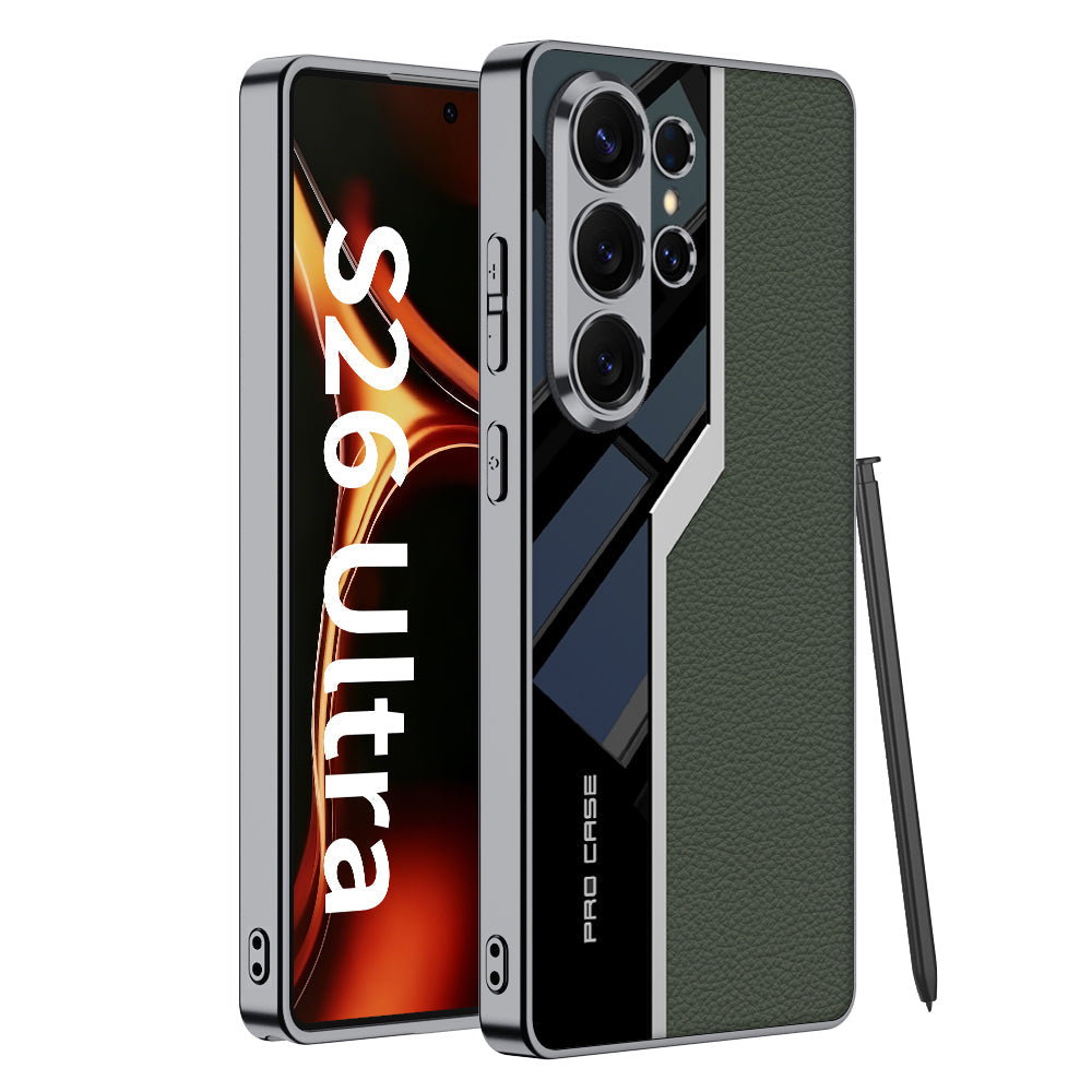 Samsung Galaxy S Ultra Leather Case – Electroplated Matte Back Cover