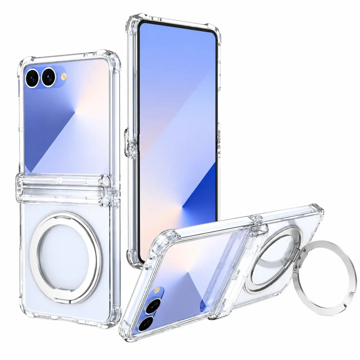 Samsung Galaxy Z Flip 8 Clear Magsafe Ring Stand Case