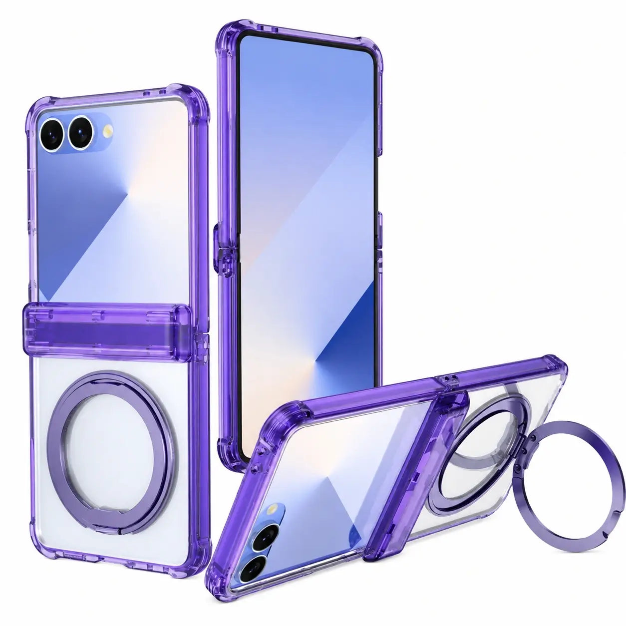 Samsung Galaxy Z Flip 8 Clear Magsafe Ring Stand Case