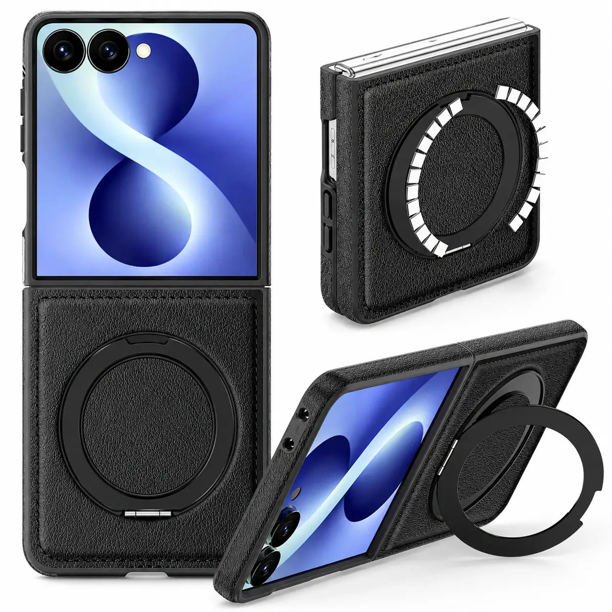 Samsung Galaxy Z Flip 8 Leather MagSafe Kickstand Case