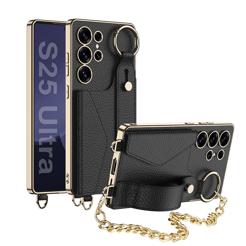 GlamStrap Electroplated Leather Case for Samsung Galaxy S25, S24 & S23 Ultra