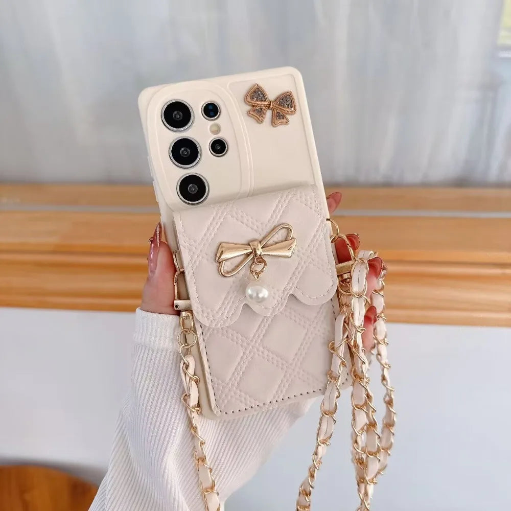 CharmBow Crossbody – 3D Bowknot Wallet Phone Case for Galaxy S Series