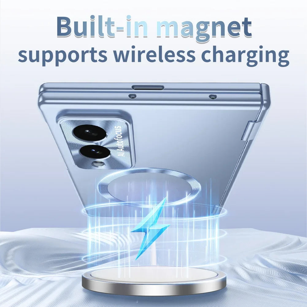 Magnetic Hinge Case with Glass & Stylus for Samsung Galaxy Z Fold 8