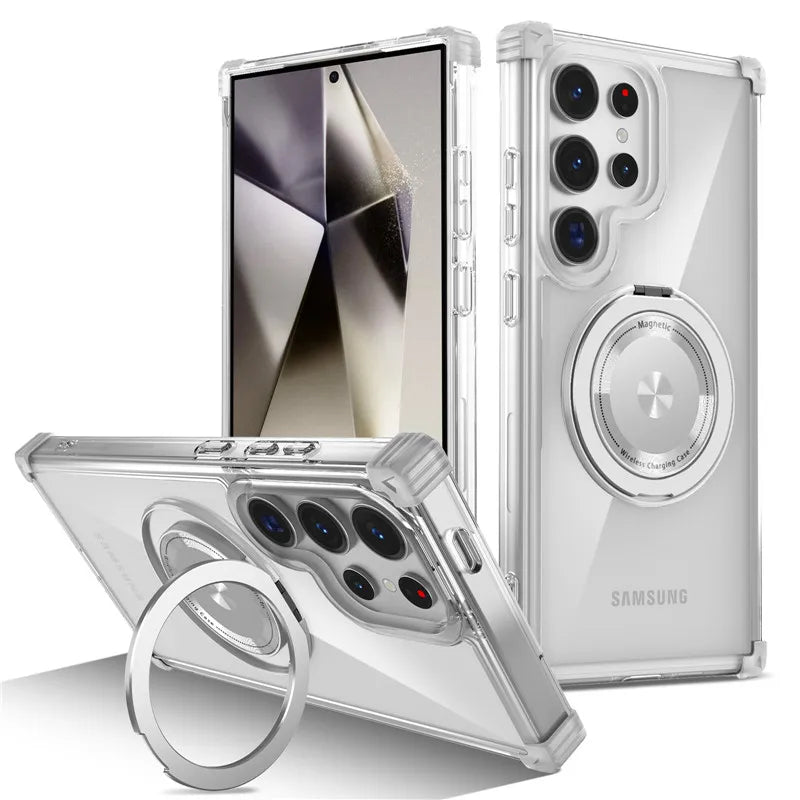 Samsung Galaxy S26 Ultra MagSafe Clear Case – Magnetic Ring Stand - Odin case