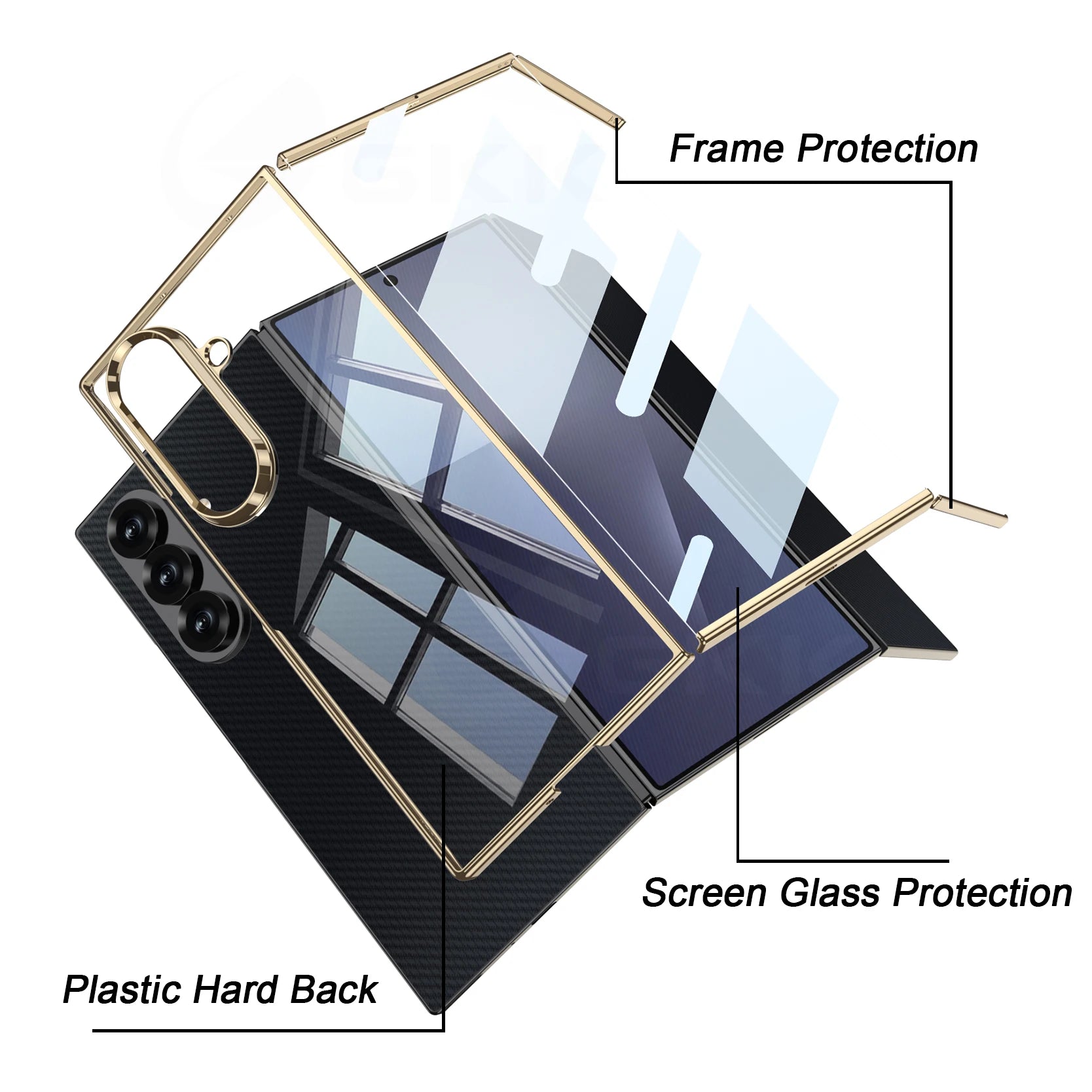 Samsung Galaxy Z TriFold Ultra-Thin Clear Case – Plated Front Screen Cover