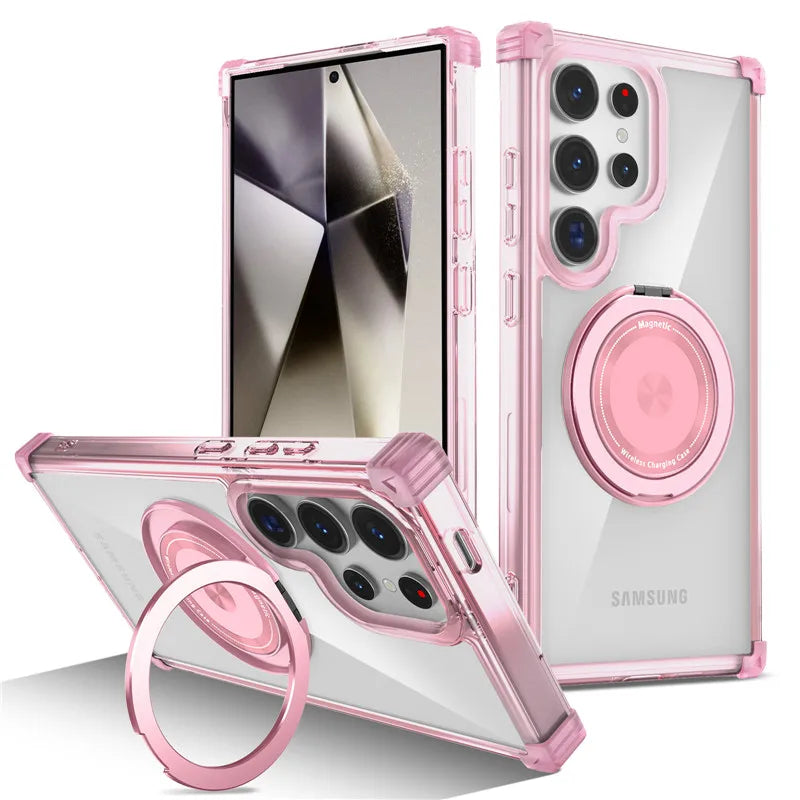 Samsung Galaxy S26 Ultra MagSafe Clear Case – Magnetic Ring Stand - Odin case