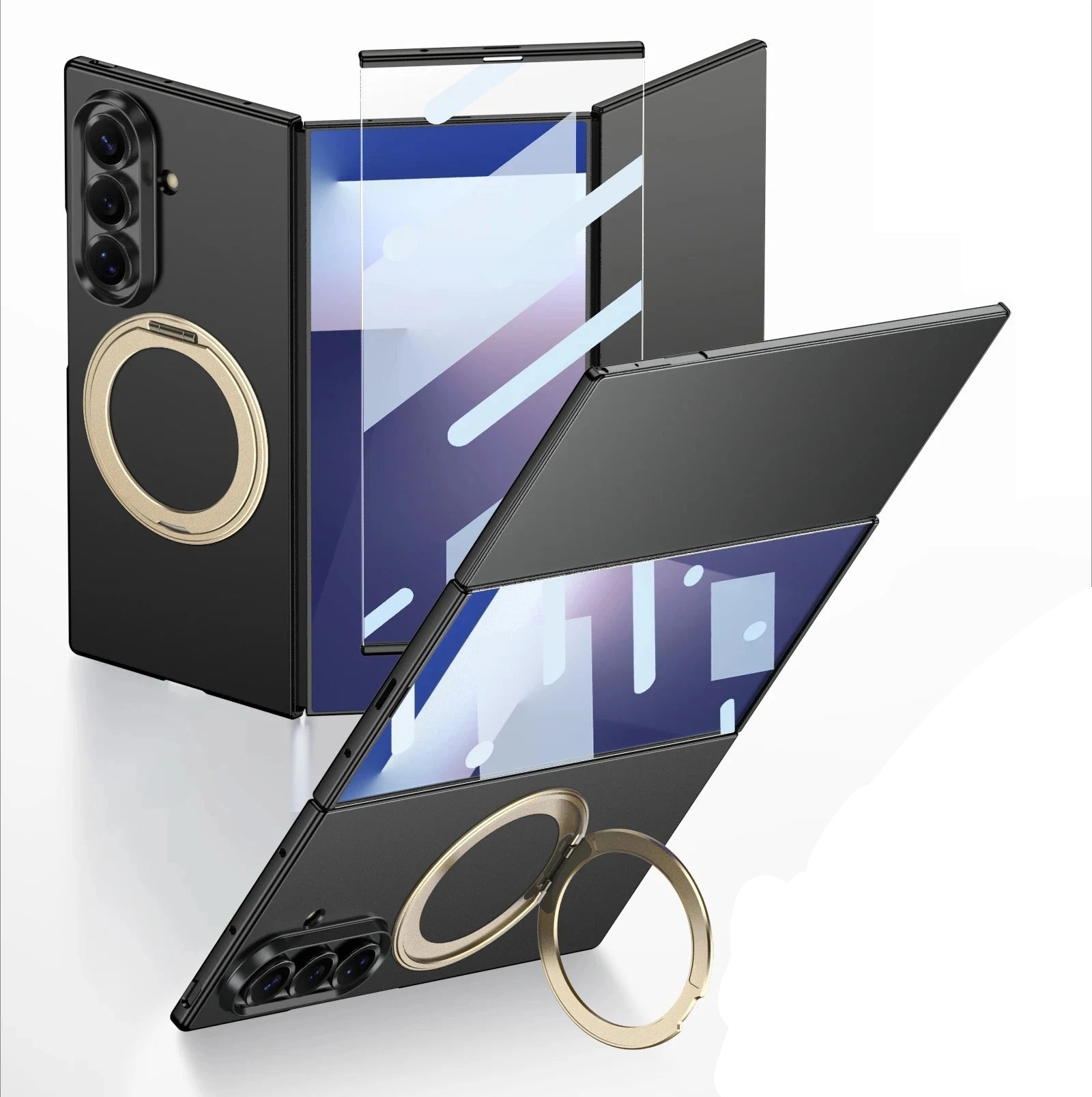 Samsung Galaxy Z TriFold Magnetic Ring Holder Case – Glass & PC Cover