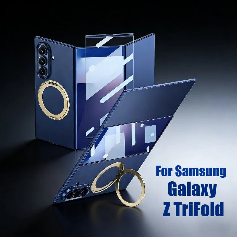 Samsung Galaxy Z TriFold Magnetic Ring Holder Case – Glass & PC Cover