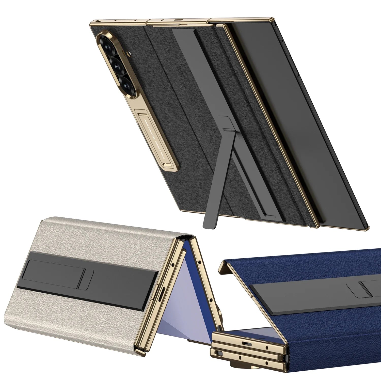 Samsung Galaxy Z TriFold Magnetic Leather Case with Hinge & Stand