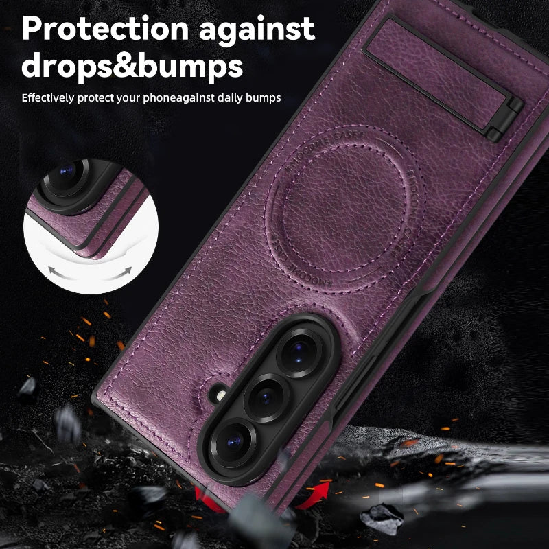 FoldLux Pro – Leather MagSafe Kickstand Case for Galaxy Z Fold