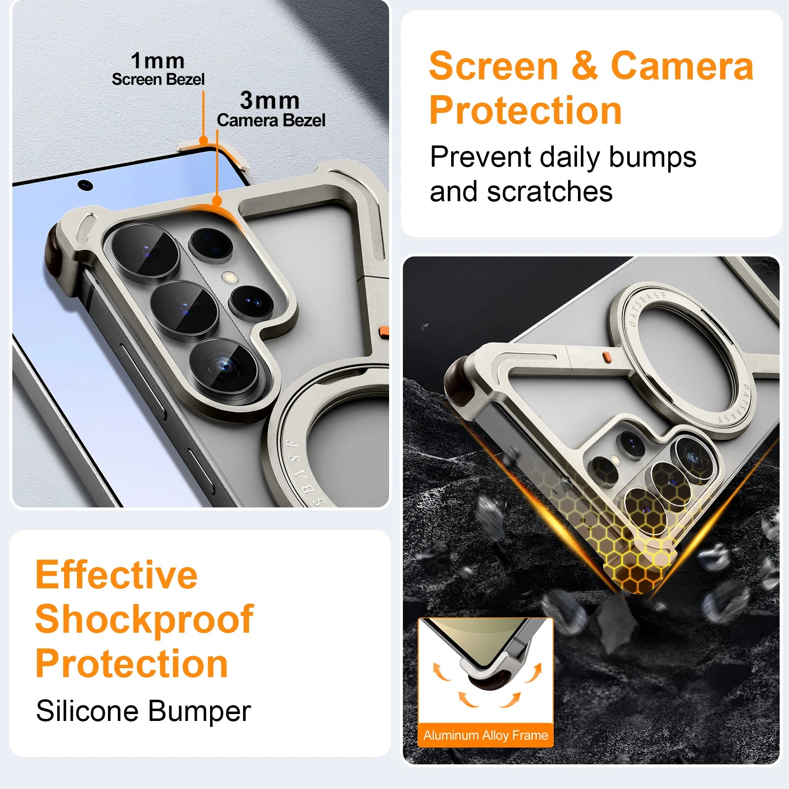 Samsung Galaxy S26 Ultra Metal MagSafe Bumper Case – 360° Rotating Stand