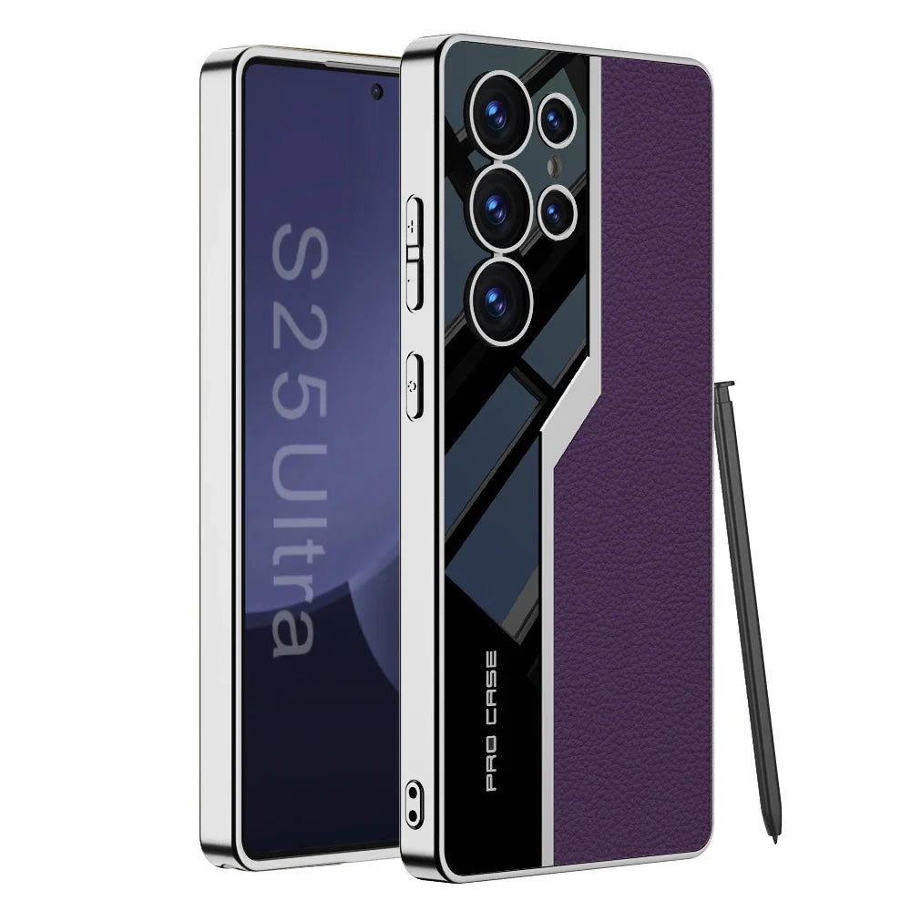 CruvaSkin Leather Case For Samsung Galaxy S25, S24, S23 Ultra