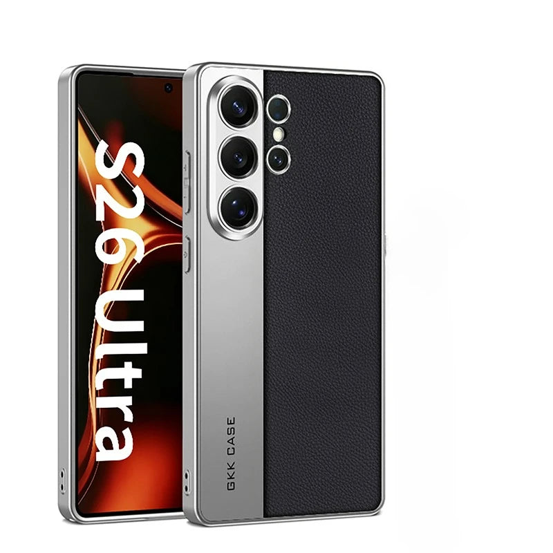 Samsung Galaxy S26 Ultra Ultra-Thin Leather Case – Matte Electroplated Cover - Odin case