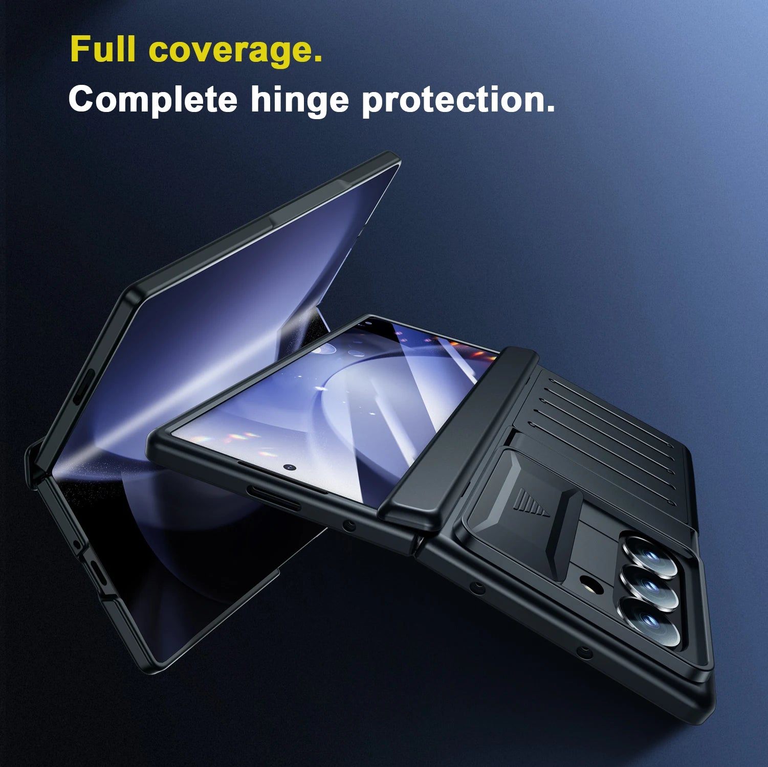 Samsung Z Fold 6 Slide Camera Case With Stand Slim Hinge Protection