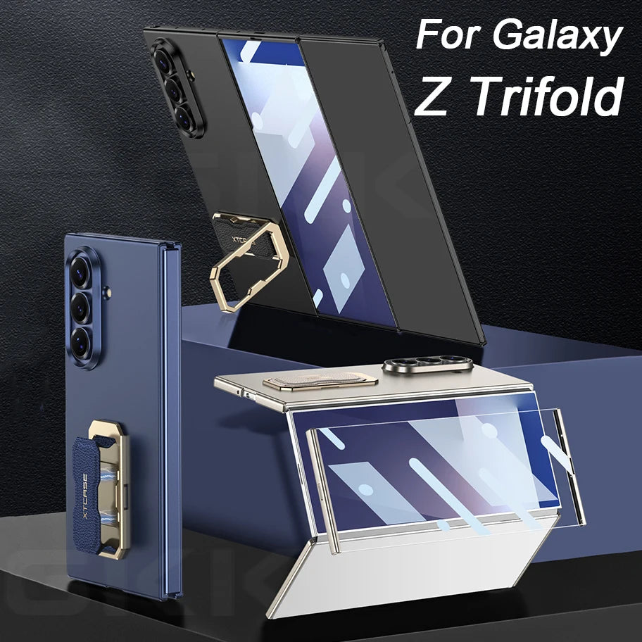 Samsung Galaxy Z TriFold Ultra-Thin Ring Holder Case with Strap