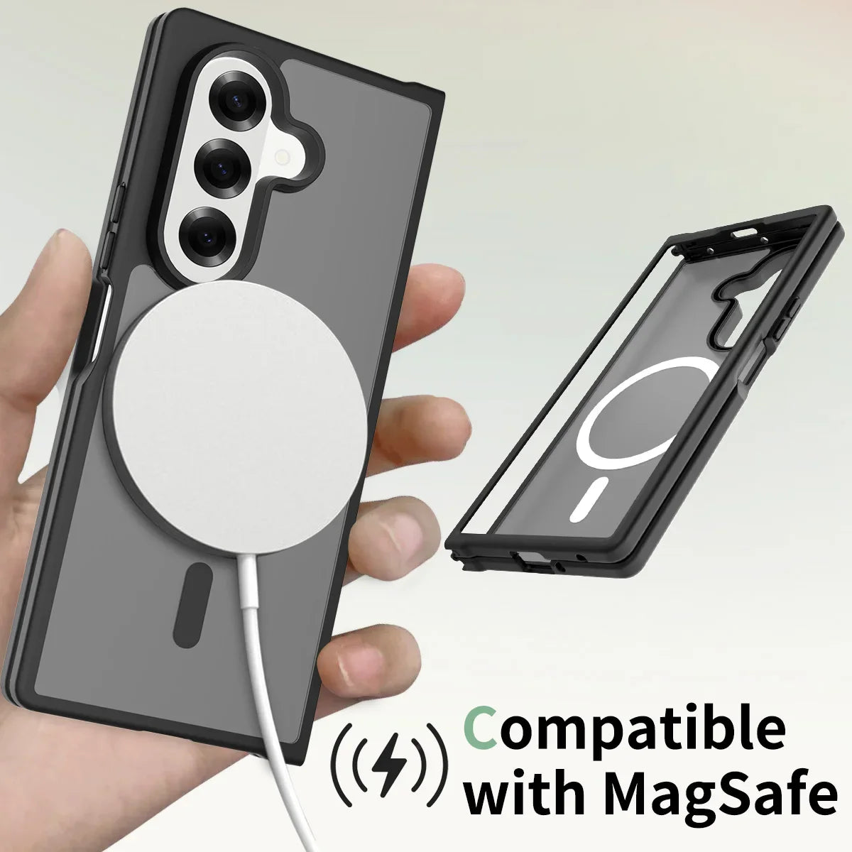 FoldGuard Frost – Magnetic Shield Case with Soft Frame