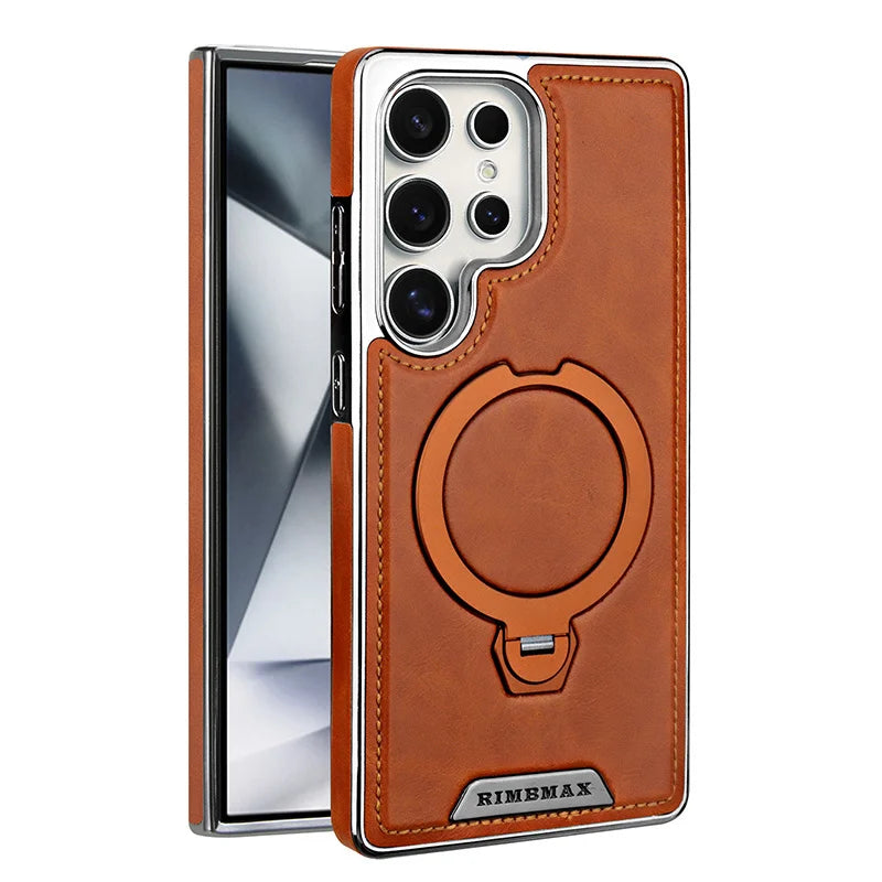 Samsung Galaxy S MagSafe Leather Case – Rotating Stand Back Cover