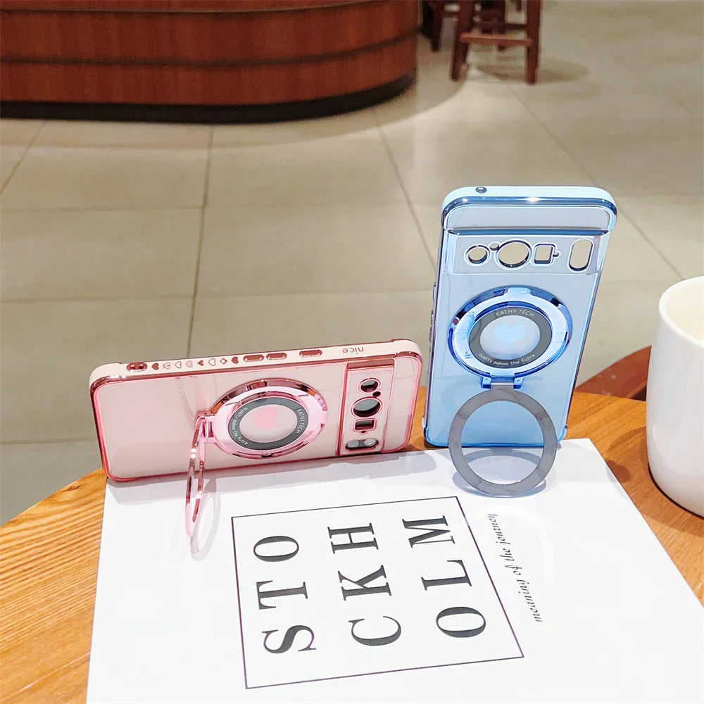 Cute Case with Magnetic Stand Holder For Google Pixel Series