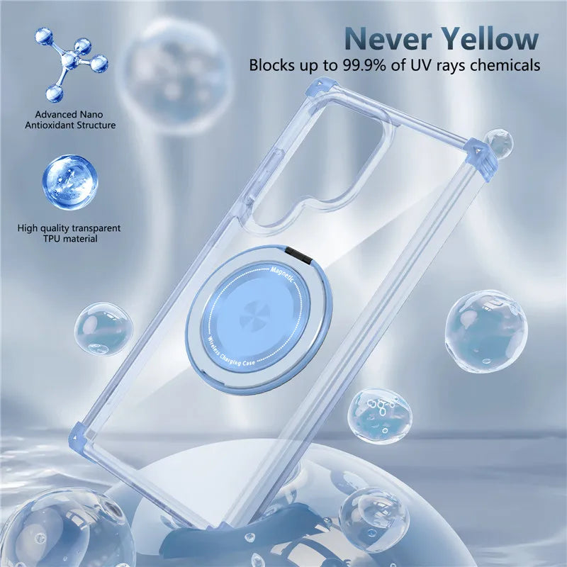Samsung Galaxy S26 Ultra MagSafe Clear Case – Magnetic Ring Stand - Odin case