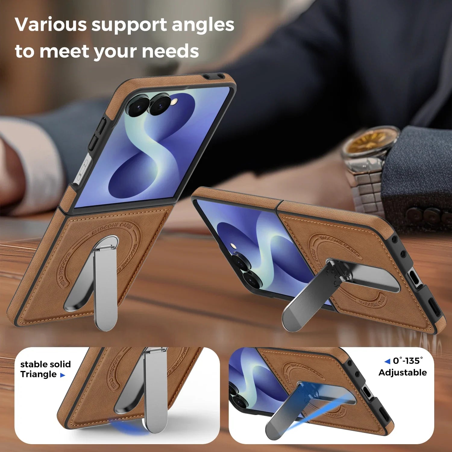 Samsung Galaxy Z Flip 8 MagSafe Leather Stand Case