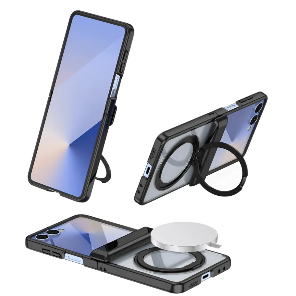 Clear MagSafe Ring Kickstand Cover for Z Flip Series