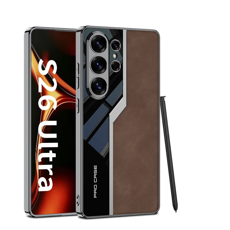 Samsung Galaxy S26 Ultra Leather Case - S Pen Protective Back Cover - Odin case