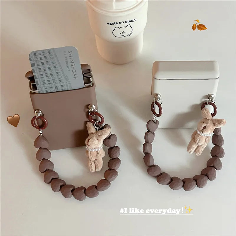 3D Plush Rabbit Case with Bracelet for Samsung Galaxy Z Flip 5