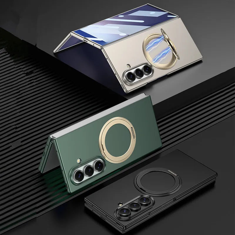 Samsung Galaxy Z TriFold Magnetic Ring Holder Case – Glass & PC Cover