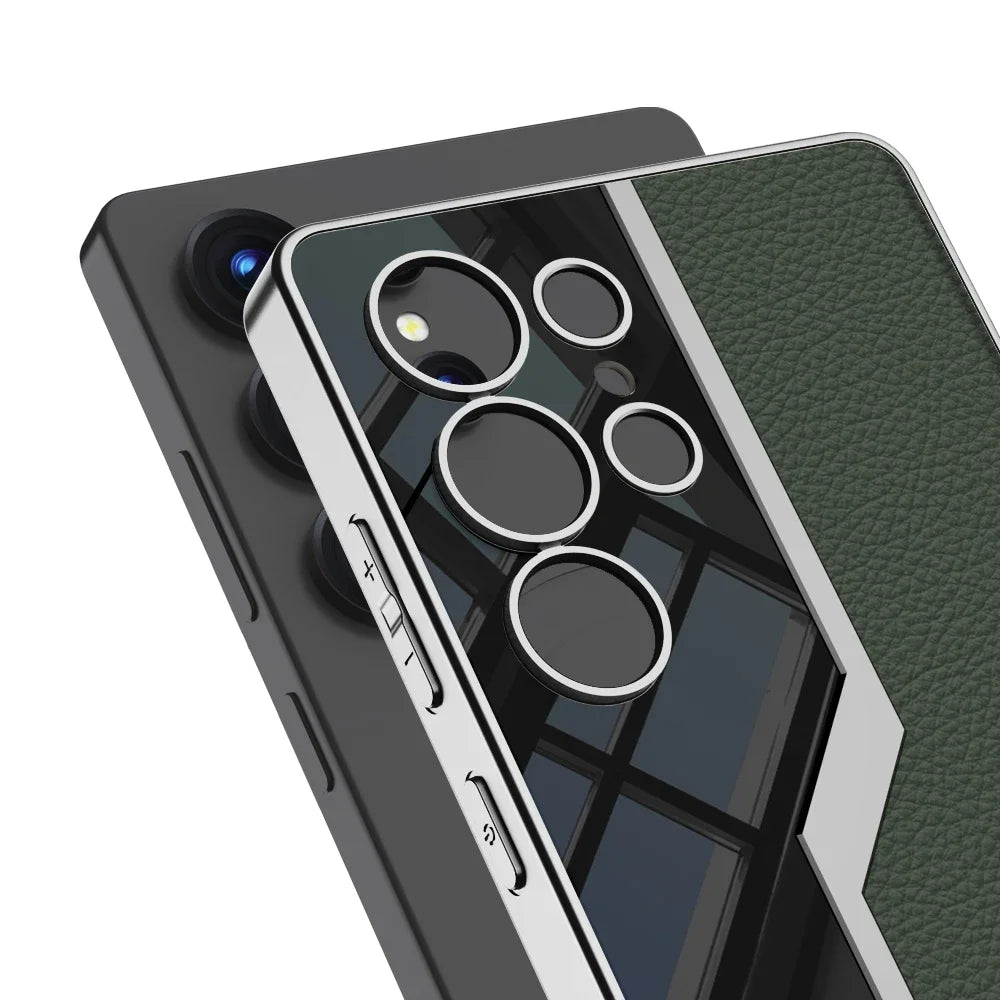 CruvaSkin Leather Case For Samsung Galaxy S25, S24, S23 Ultra