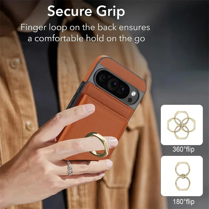 Wallet Case with Ring Buckle for Google Pixel 9 Series