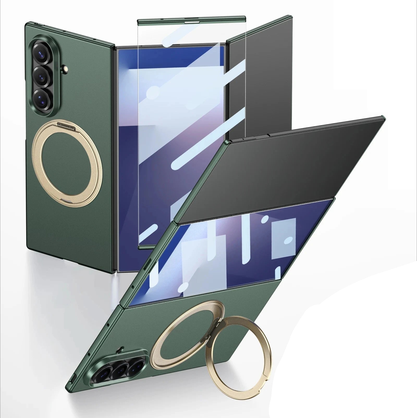 Samsung Galaxy Z TriFold Magnetic Ring Holder Case – Glass & PC Cover