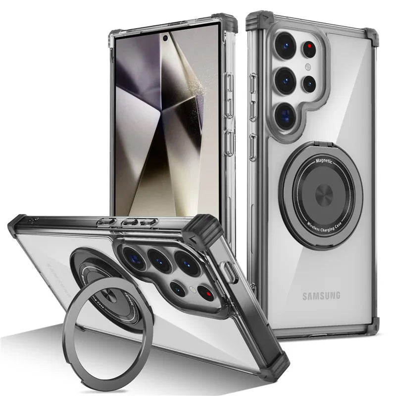 Samsung Galaxy S26 Ultra MagSafe Clear Case – Magnetic Ring Stand - Odin case