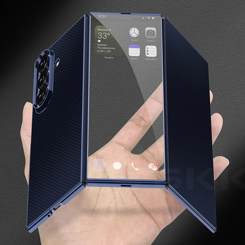 Samsung Galaxy Z TriFold Ultra-Thin Clear Case – Plated Front Screen Cover