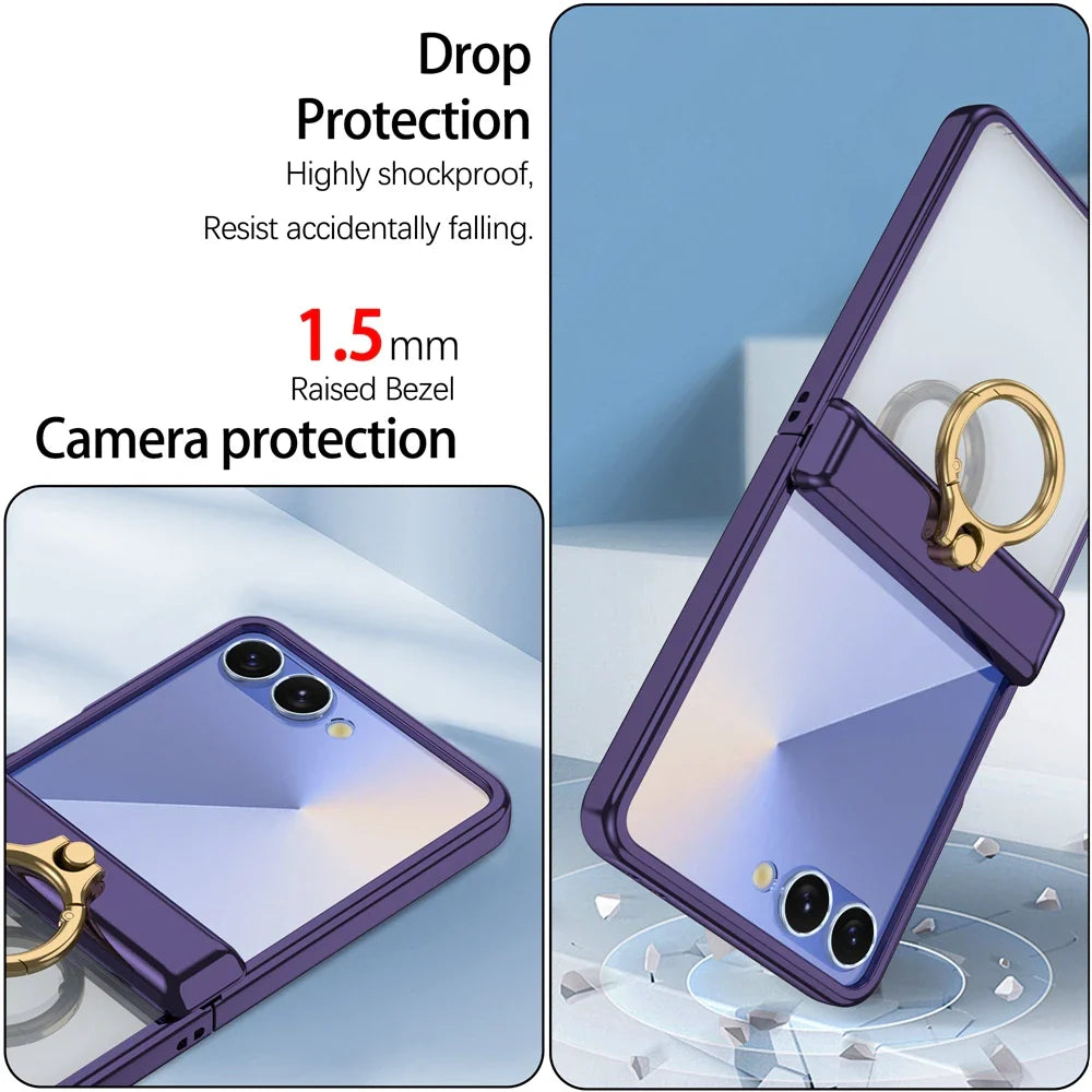 Clear Magnetic Kickstand Case for Galaxy Z Flip Series
