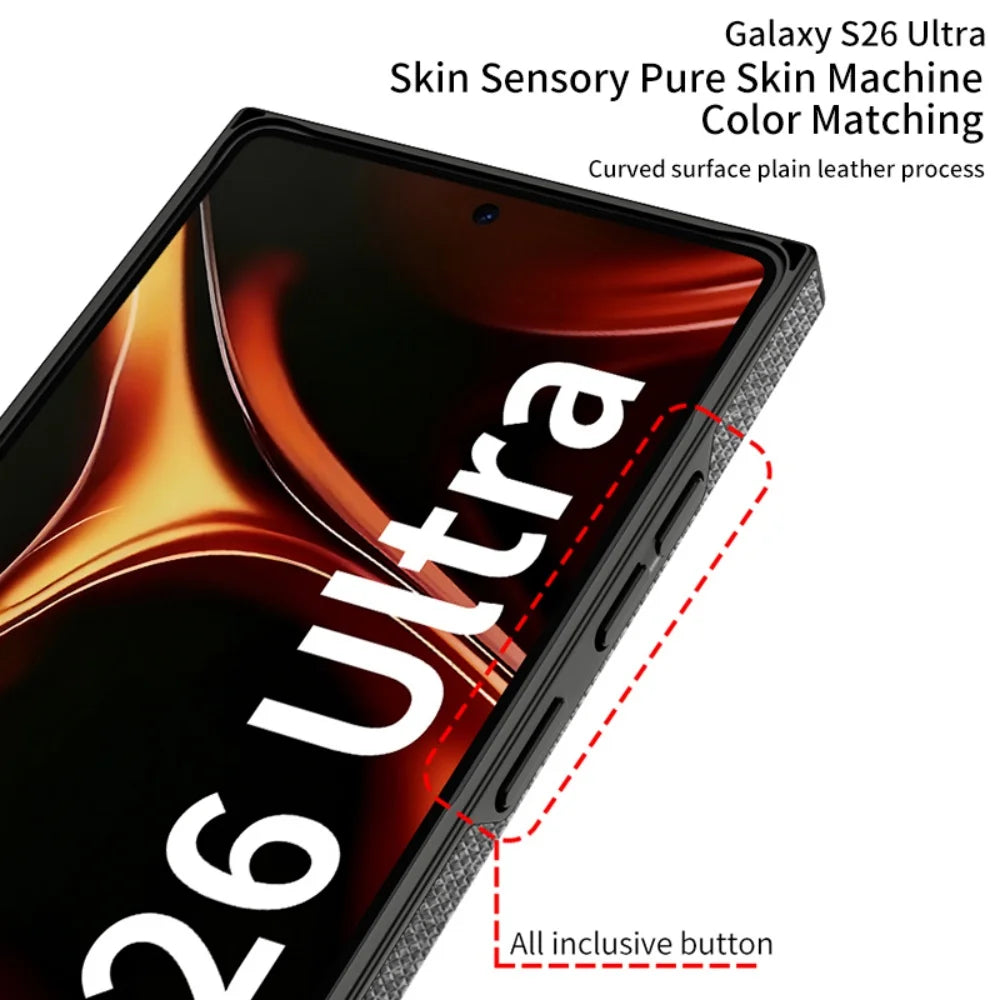 Samsung Galaxy S26 Ultra MagSafe Leather Case – Matte Curved Armor Cover - Odin case