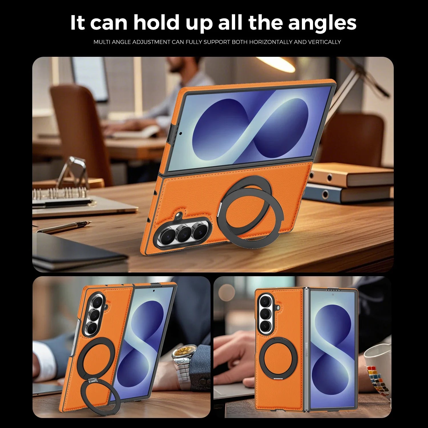 MagSafe Leather Ring Stand Case for Samsung Galaxy Z Fold 8