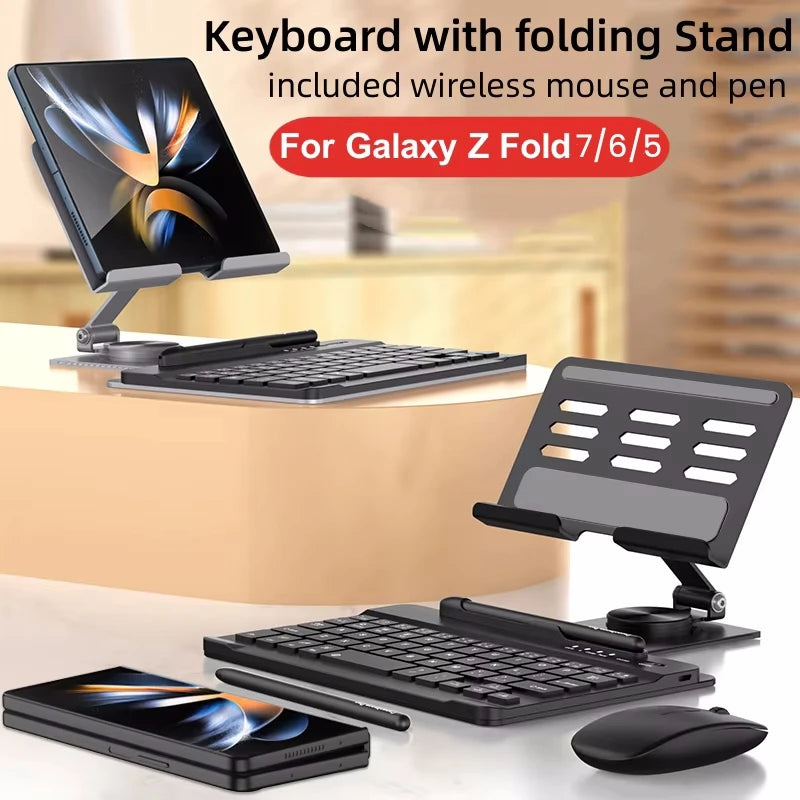 Samsung Galaxy Z TriFold and Z Fold Wireless Keyboard & Mouse Case Stand