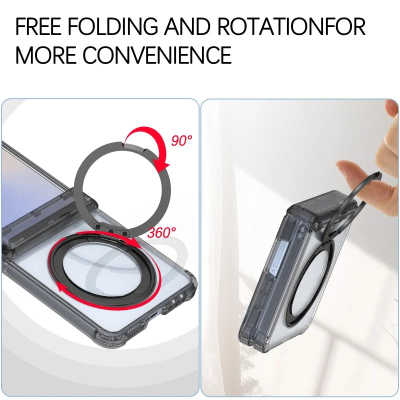Samsung Galaxy Z Flip 8 Clear Magsafe Ring Stand Case
