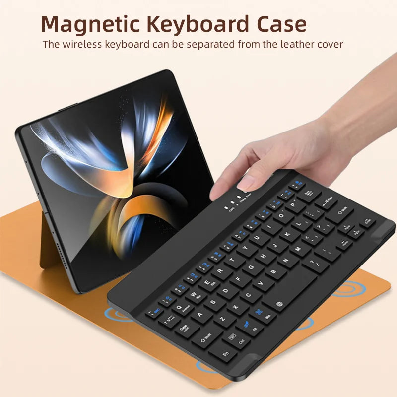 Samsung Galaxy Z TriFold Leather Magnetic Keyboard Case with Mouse