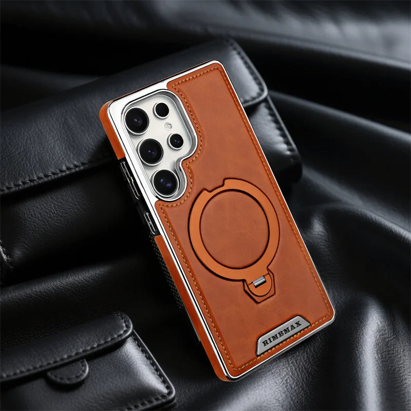 Samsung Galaxy S MagSafe Leather Case – Rotating Stand Back Cover
